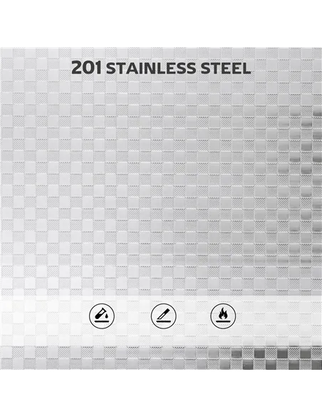 HOMCOM 4 Tier Stainless Steel Kitchen Storage Trolley with Adjustable Shelves - Silver