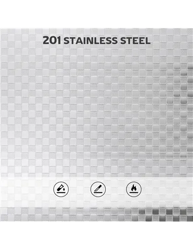 HOMCOM 3 Tier Stainless Steel Kitchen Storage Trolley with Adjustable Shelf - Silver