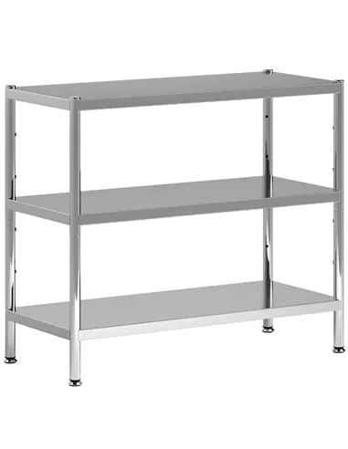 HOMCOM 3-Tier Bakers Rack with Storage, Stainless Steel Microwave Stand with Adjustable Shelves for Small Spaces, Kitchen Storag