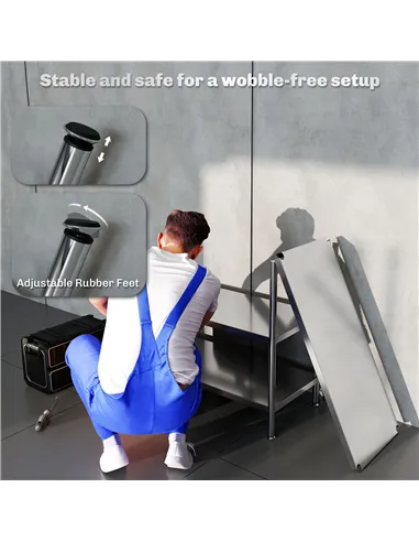 HOMCOM 3-Tier Bakers Rack with Storage, Stainless Steel Microwave Stand with Adjustable Shelves for Small Spaces, Kitchen Storag