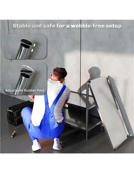 HOMCOM 3-Tier Bakers Rack with Storage, Stainless Steel Microwave Stand with Adjustable Shelves for Small Spaces, Kitchen Storag