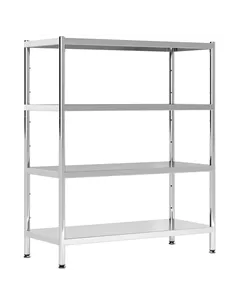 HOMCOM 4-Tier Bakers Rack with Storage, Stainless Steel Microwave Stand with Adjustable Shelves for Small Spaces, Kitchen Storag