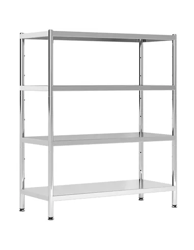 HOMCOM 4-Tier Bakers Rack with Storage, Stainless Steel Microwave Stand with Adjustable Shelves for Small Spaces, Kitchen Storag