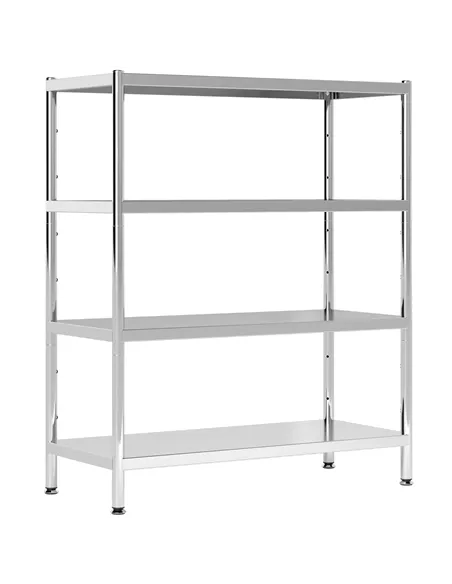 HOMCOM 4-Tier Bakers Rack with Storage, Stainless Steel Microwave Stand with Adjustable Shelves for Small Spaces, Kitchen Storag
