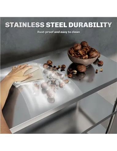 HOMCOM 4-Tier Bakers Rack with Storage, Stainless Steel Microwave Stand with Adjustable Shelves for Small Spaces, Kitchen Storag