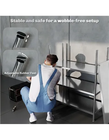 HOMCOM 4-Tier Bakers Rack with Storage, Stainless Steel Microwave Stand with Adjustable Shelves for Small Spaces, Kitchen Storag