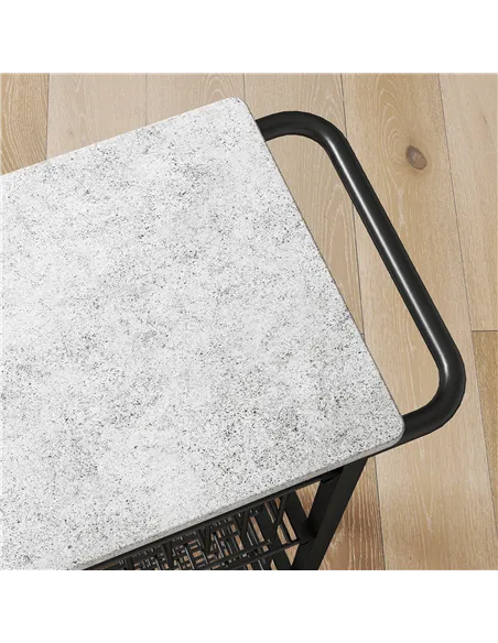 HOMCOM Five Basket Mobile Kitchen Island, with Brakes - Grey/Black