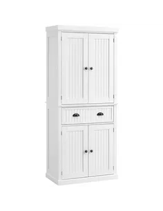 HOMCOM Kitchen Storage Cabinet with Drawer and Adjustable Shelves - White