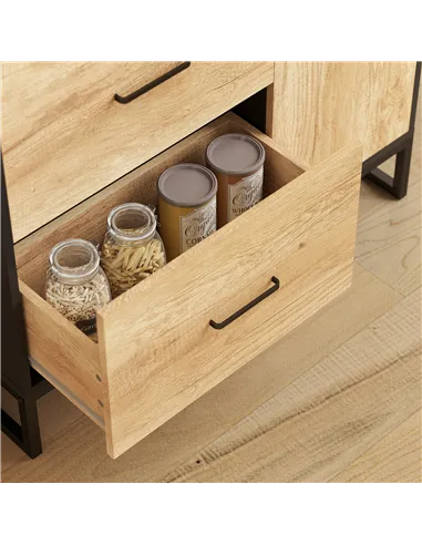 HOMCOM Tall Kitchen Cupboard, Freestanding Kitchen Pantry Cabinet with Adjustable Shelves, Drawers and Soft Close Door, 160cm