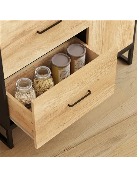 HOMCOM Tall Kitchen Cupboard, Freestanding Kitchen Pantry Cabinet with Adjustable Shelves, Drawers and Soft Close Door, 160cm