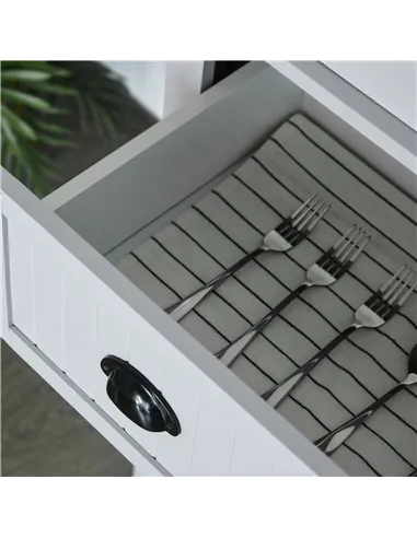 HOMCOM Multi-Storage Mid-Century Kitchen Cabinet - Grey