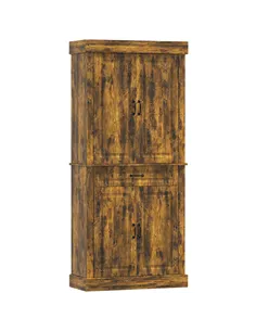 HOMCOM Tall Kitchen Cupboard, Kitchen Pantry Cabinet with Drawer, Shelves, Brown