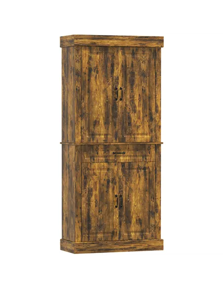 HOMCOM Tall Kitchen Cupboard, Kitchen Pantry Cabinet with Drawer, Shelves, Brown