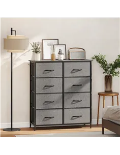 HOMCOM Chest of Eight Fabric Drawers - Charcoal Grey 2