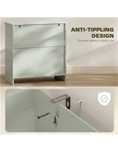 HOMCOM Sideboard Storage Cabinet, Modern Kitchen Cupboard with Adjustable Shelf, Drawer and Double Doors, Green