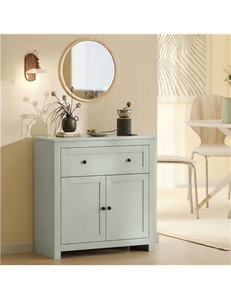 HOMCOM Sideboard Storage Cabinet, Modern Kitchen Cupboard with Adjustable Shelf, Drawer and Double Doors, Green