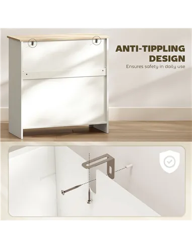 HOMCOM Sideboard Storage Cabinet, Modern Kitchen Cupboard with Adjustable Shelf, Drawer and Double Doors, Cream White