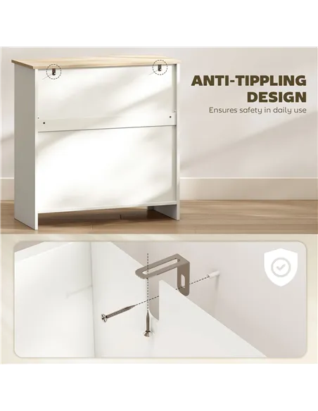 HOMCOM Sideboard Storage Cabinet, Modern Kitchen Cupboard with Adjustable Shelf, Drawer and Double Doors, Cream White