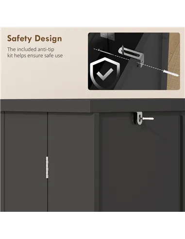 HOMCOM Kitchen Cupboard, Freestanding Multi-Storage Kitchen Pantry Cabinet with Adjustable Shelves, Black