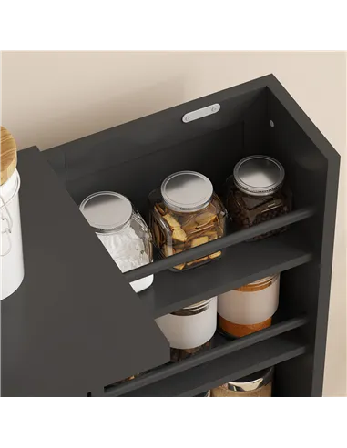 HOMCOM Kitchen Cupboard, Freestanding Multi-Storage Kitchen Pantry Cabinet with Adjustable Shelves, Black