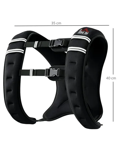 HOMCOM 8KG Weighted Vest, Running Weight Vest with Adjustable Strap, Convenient Pocket and Reflective Strips for Men and Women