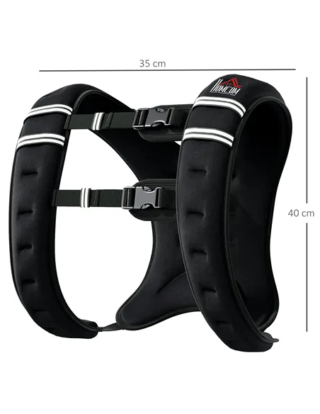 HOMCOM 8KG Weighted Vest, Running Weight Vest with Adjustable Strap, Convenient Pocket and Reflective Strips for Men and Women