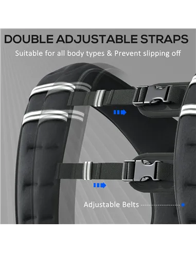 HOMCOM 8KG Weighted Vest, Running Weight Vest with Adjustable Strap, Convenient Pocket and Reflective Strips for Men and Women