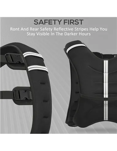 HOMCOM 8KG Weighted Vest, Running Weight Vest with Adjustable Strap, Convenient Pocket and Reflective Strips for Men and Women