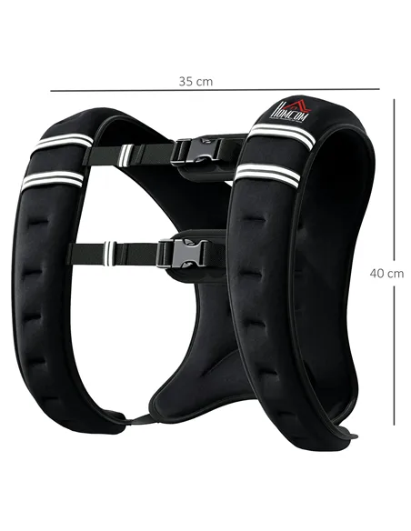 HOMCOM 5KG Weighted Vest, Running Weight Vest with Adjustable Strap, Convenient Pocket and Reflective Strips for Men and Women