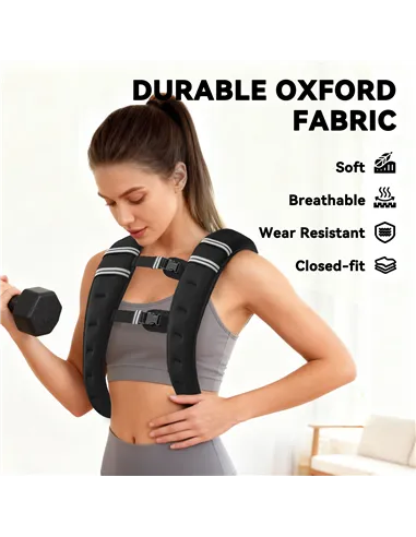 HOMCOM 5KG Weighted Vest, Running Weight Vest with Adjustable Strap, Convenient Pocket and Reflective Strips for Men and Women