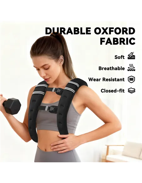 HOMCOM 5KG Weighted Vest, Running Weight Vest with Adjustable Strap, Convenient Pocket and Reflective Strips for Men and Women