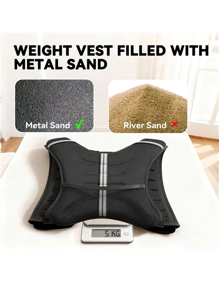 HOMCOM 5KG Weighted Vest, Running Weight Vest with Adjustable Strap, Convenient Pocket and Reflective Strips for Men and Women