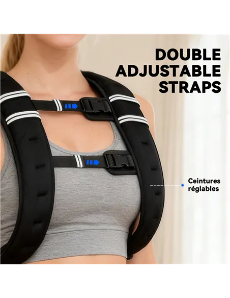 HOMCOM 5KG Weighted Vest, Running Weight Vest with Adjustable Strap, Convenient Pocket and Reflective Strips for Men and Women