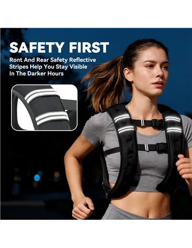 HOMCOM 5KG Weighted Vest, Running Weight Vest with Adjustable Strap, Convenient Pocket and Reflective Strips for Men and Women
