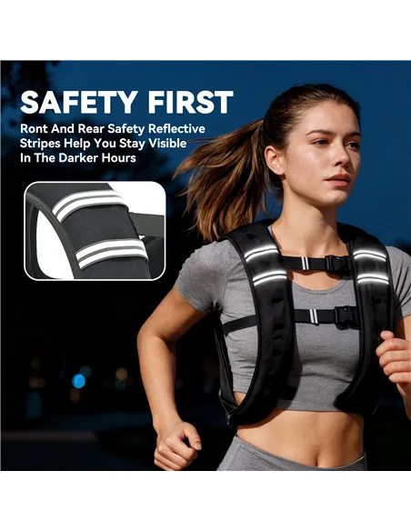 HOMCOM 5KG Weighted Vest, Running Weight Vest with Adjustable Strap, Convenient Pocket and Reflective Strips for Men and Women