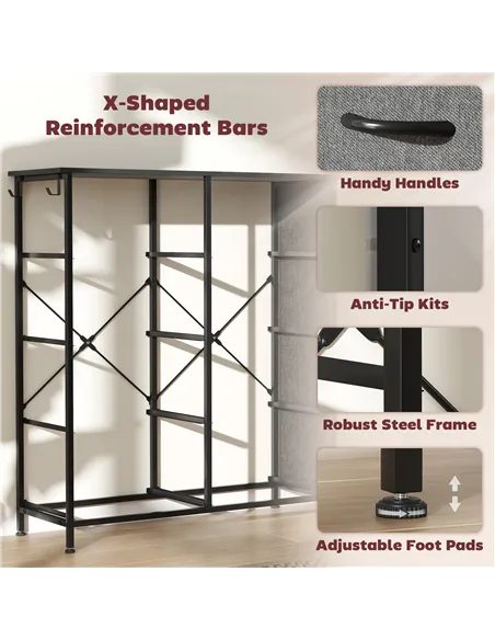 HOMCOM Chest of Eight Fabric Drawers - Charcoal Grey