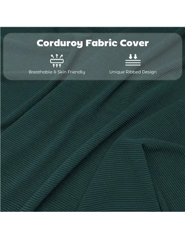 HOMCOM Set of Four Folding Corduroy Seat Chairs - Teal