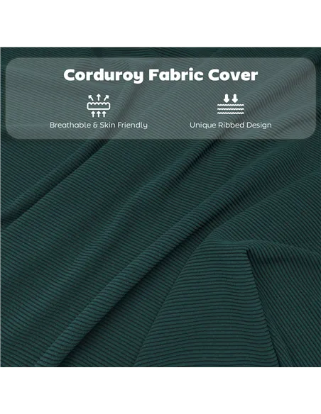 HOMCOM Set of Four Folding Corduroy Seat Chairs - Teal