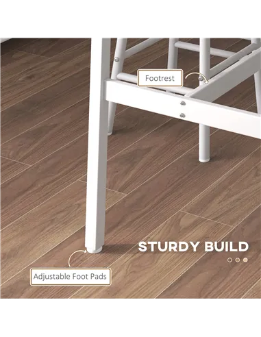 HOMCOM 3 Piece Bar Table Set with 2 Stools, Industrial Bar Table and Stool, Dining Table and Chair, Oak