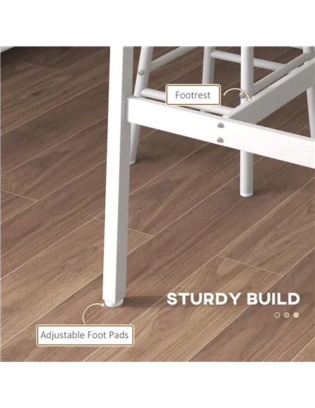 HOMCOM 3 Piece Bar Table Set with 2 Stools, Industrial Bar Table and Stool, Dining Table and Chair, Oak