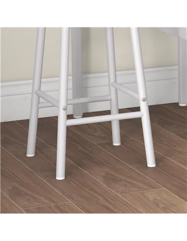 HOMCOM 3 Piece Bar Table Set with 2 Stools, Industrial Bar Table and Stool, Dining Table and Chair, Oak