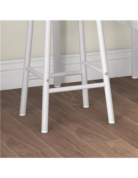 HOMCOM 3 Piece Bar Table Set with 2 Stools, Industrial Bar Table and Stool, Dining Table and Chair, Oak