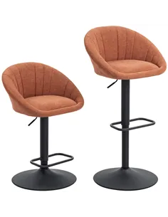 HOMCOM Set of Two Relaxed Tub Bar Stools - Orange