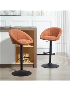 HOMCOM Set of Two Relaxed Tub Bar Stools - Orange 2
