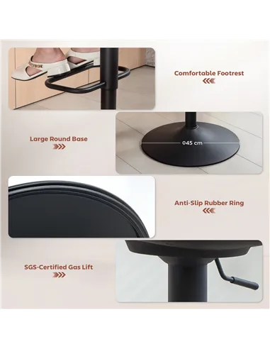 HOMCOM Set of Two Relaxed Tub Bar Stools - Orange