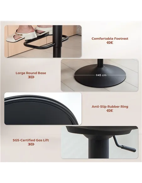 HOMCOM Set of Two Relaxed Tub Bar Stools - Orange