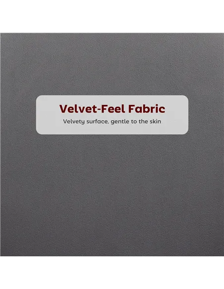 HOMCOM Set of Two Velvet-Feel Lotus Bar Stools - Grey