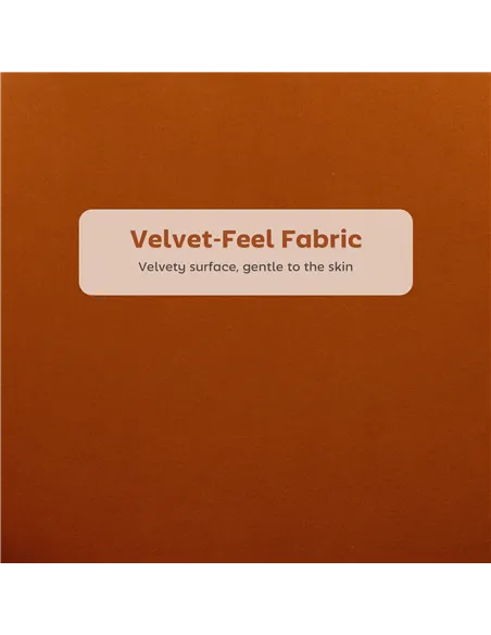 HOMCOM Set of Two Velvet-Feel Lotus Bar Stools - Orange