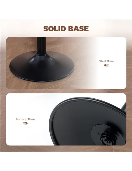 HOMCOM Bar Stools Set of 2, PU Leather Swivel Barstools with Backrest and Footrest for Kitchen, Counter, Breakfast Bar, Brown