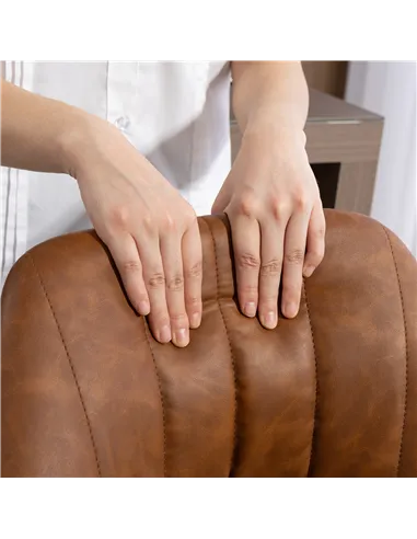 HOMCOM Bar Stools Set of 2, PU Leather Swivel Barstools with Backrest and Footrest for Kitchen, Counter, Breakfast Bar, Brown